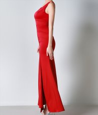 画像7: [ XS-Lサイズ / 1カラー][ERUKEI]ウエストカット・シンプル・Vネック・サイドスリット・マーメイド・ロングドレス《送料＆代引き手数料無料》 (7)