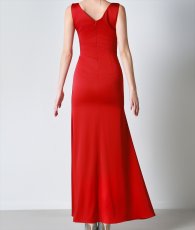 画像8: [ XS-Lサイズ / 1カラー][ERUKEI]ウエストカット・シンプル・Vネック・サイドスリット・マーメイド・ロングドレス《送料＆代引き手数料無料》 (8)