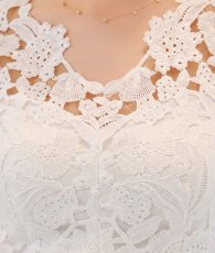 画像14: [ XS-Lサイズ / 3カラー][ERUKEI]総レース・シンプル・Vネック・ヘムライン・マーメイド・ミディアムドレス・ワンピース[薗田杏奈着用]《送料＆代引き手数料無料》 (14)