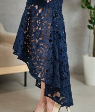 画像16: [ XS-Lサイズ / 3カラー][ERUKEI]総レース・シンプル・Vネック・ヘムライン・マーメイド・ミディアムドレス・ワンピース[薗田杏奈着用]《送料＆代引き手数料無料》 (16)