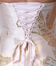 画像16: [ XS-Lサイズ / 4カラー][ERUKEI]ベア・ジャガード・ゴールド・シルバー・ネイビー・ジャガード・花柄・Aライン・スピンドル・ロングドレス[山崎みどり着用][送料無料]mygl (16)