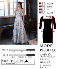 画像14: [ XS-Lサイズ / 1カラー][ERUKEI]ホワイト×ブラック・大理石・Aライン・ノースリーブ・ロングドレス・ワンピース[山崎みどり着用]《送料＆代引き手数料無料》 mywhbk (14)
