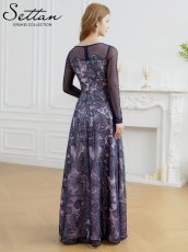 画像10: [ XS-Lサイズ / 2カラー ][ERUKEI]花柄・刺繍・チュール・スパンコール・長袖・ロングスリーブ・シアー・マキシ丈・Aライン・フレア・ロングドレス[山崎みどり着用][送料無料] mygr (10)