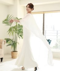 画像7: [ XS-Lサイズ / 1カラー][ERUKEI]シンプル・ホワイト・ケープ・ノースリーブ・マーメイド・ロングドレス[薗田杏奈着用][送料無料] (7)