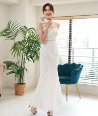 画像3: [ XS-Lサイズ / 1カラー][ERUKEI]ホワイト・総レース・ハイネック・ノースリーブ・マーメイド・ロングドレス[薗田杏奈着用][送料無料] (3)