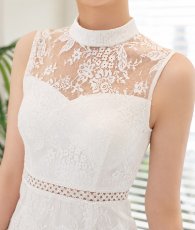画像10: [ XS-Lサイズ / 1カラー][ERUKEI]ホワイト・総レース・ハイネック・ノースリーブ・マーメイド・ロングドレス[薗田杏奈着用][送料無料] (10)