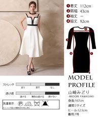 画像9: [ XS-Lサイズ / 1カラー][ERUKEI]バイカラー・シンプル・切替・Vネック・ノースリーブ・Aライン・フレア・ミディアムドレス・ワンピース[山崎みどり着用][送料無料] mywhbk (9)