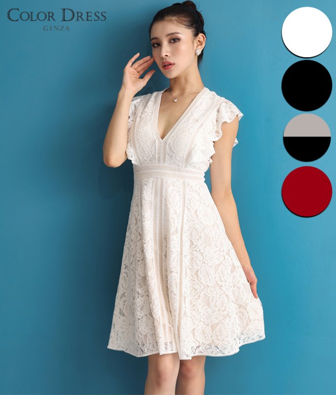 総レースショート丈ドレス/MIRIN - カラードレス
