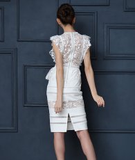 画像4: [ERUKEI Settan]ケミカルレース・ペプラム・タイト・ミニドレス・ショート丈・ワンピース[山崎みどり着用]《送料＆代引き手数料無料》mywh (4)
