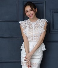 画像6: [ERUKEI Settan]ケミカルレース・ペプラム・タイト・ミニドレス・ショート丈・ワンピース[山崎みどり着用]《送料＆代引き手数料無料》mywh (6)