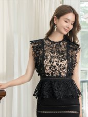 画像7: [ERUKEI Settan]ケミカルレース・ペプラム・タイト・ミニドレス・ショート丈・ワンピース[山崎みどり着用]《送料＆代引き手数料無料》mywh (7)