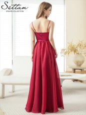 画像4: [ XS-Lサイズ / 4カラー ][ERUKEI]シフォン・ワンカラー・キャミソール・リボンベルト・Aライン・フレア・ロングドレス[奈月セナちゃん着用][送料無料] (4)