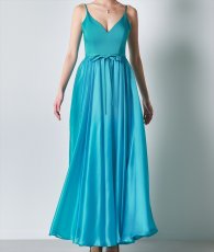 画像8: [ XS-Lサイズ / 4カラー ][ERUKEI]シフォン・ワンカラー・キャミソール・リボンベルト・Aライン・フレア・ロングドレス[奈月セナちゃん着用][送料無料] (8)