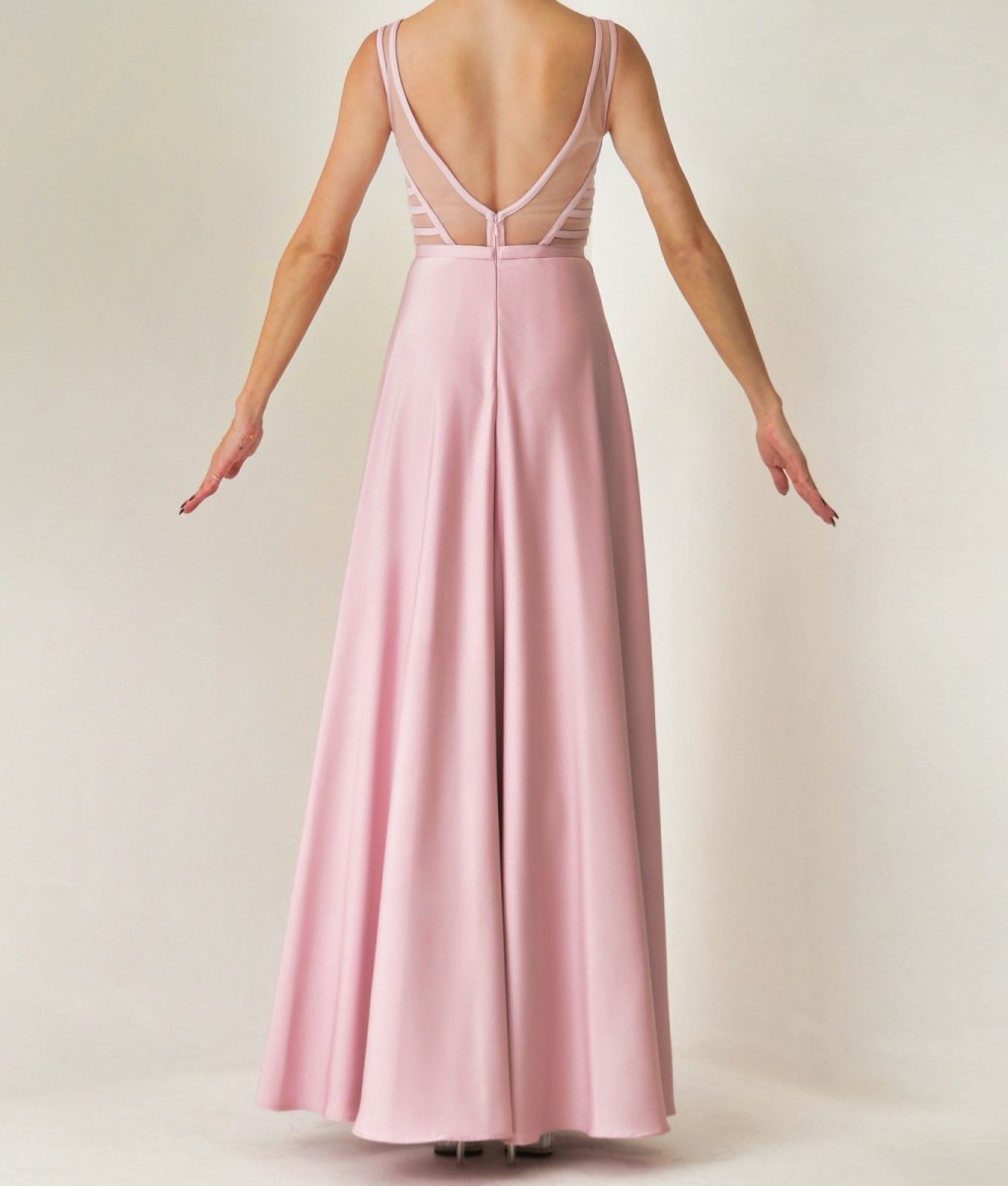 画像12: [ERUKEI SETTAN]ノースリーブ・サテン・刺繍・ハイウエスト・セクシー・シースルー・Aライン・ロングドレス[山崎みどり着用]《送料＆代引き手数料無料》mypk (12)