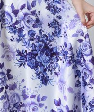 画像13: [ERUKEI SETTAN]パープル・レッド・フラワープリント・Vネック・Aライン・ロングドレス[黒木麗奈着用][送料無料] (13)