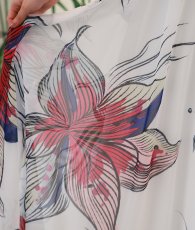 画像12: [ XS-Lサイズ / 1カラー][ERUKEI]シフォン・花柄・フラワープリント・Aライン・Vネック・ノースリーブ・ロングドレス[黒木麗奈着用][送料無料] (12)