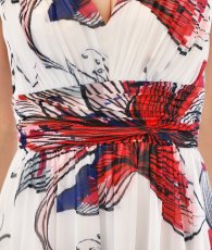画像10: [ XS-Lサイズ / 1カラー][ERUKEI]シフォン・花柄・フラワープリント・Aライン・Vネック・ノースリーブ・ロングドレス[黒木麗奈着用][送料無料] (10)