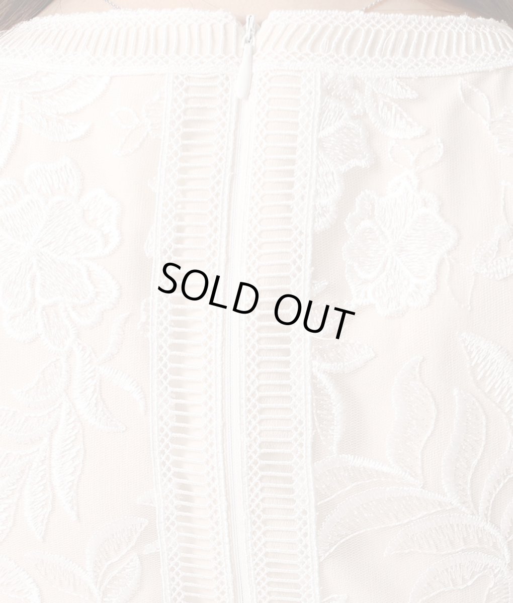 画像10: [ERUKEI]Vネック・フリルスリーブ・総レース・ハイウエスト・タイト・マーメイド・ロングドレス[山崎みどり着用]《送料＆代引き手数料無料》 mywh (10)