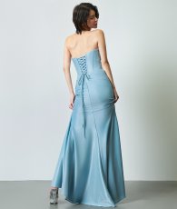 画像4: [ERUKEI]アシンメトリー・ベア・タック・スピンドル・スリット・ストレッチ・タイト・マーメイド・ロングドレス[送料無料] (4)