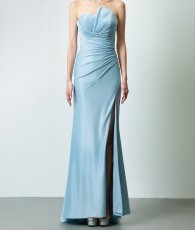 画像7: [ERUKEI]アシンメトリー・ベア・タック・スピンドル・スリット・ストレッチ・タイト・マーメイド・ロングドレス[送料無料] (7)