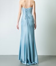 画像9: [ERUKEI]アシンメトリー・ベア・タック・スピンドル・スリット・ストレッチ・タイト・マーメイド・ロングドレス[送料無料] (9)