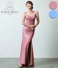 画像1: [ERUKEI]キャミソール・カットアウト・ギャザー・スリット・タイト・マーメイド・ロングドレス[薗田杏奈着用][送料無料] (1)