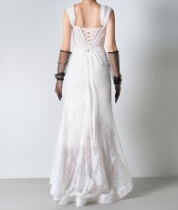 画像9: [ERUKEI]総レース・オフショルダー・コルセット風・スピンドル・シアー・ギャザー・スリット・タイト・マーメイド・ロングドレス[送料無料] (9)