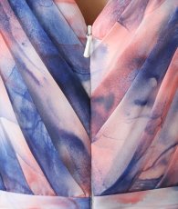 画像10: [ERUKEI]シフォン・滲み・プリント・ギャザー・Vネック・ノースリーブ・Aライン・ロングドレス《送料＆代引き手数料無料》 (10)