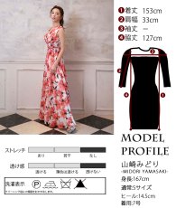 画像7: [ XS-Lサイズ / 1カラー][ERUKEI]ホワイト×レッド・花柄・Aライン・ノースリーブ・シフォン・ロングドレス・ワンピース[山崎みどり着用][送料無料]myrd (7)