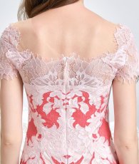 画像8: [ XS-Lサイズ /2カラー][ERUKEI/SETTAN]フレア・Aライン・レース・花柄・キュート・ブルー・ピンク・ミディアムドレス・ワンピース[送料無料] (8)