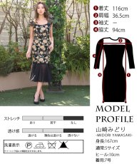 画像6: [ERUKEI]薔薇刺繍・総レース・ブラックベース・マーメイド・タイト・大人・膝下ミディアムドレス・ワンピース[山崎みどり着用]《送料＆代引き手数料無料》myall (6)