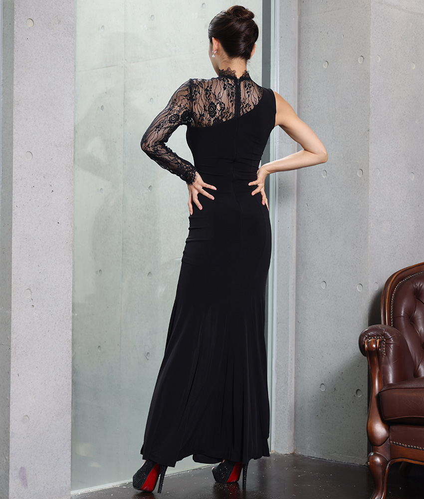 ブラック肩長袖ロングドレス/MIRIN - カラードレス
