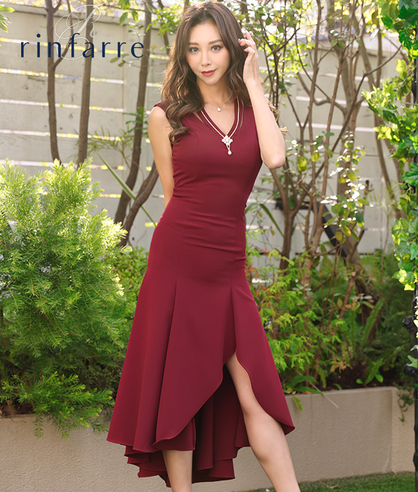 ワインレッドマーメイドミディアム 山崎みどり カラードレス